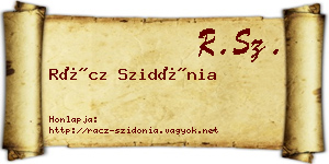 Rácz Szidónia névjegykártya